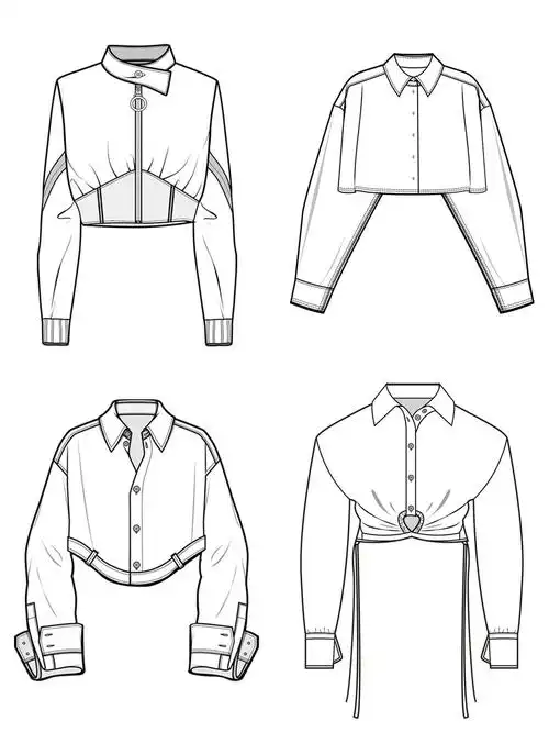 衬衫正反面服装款式图11