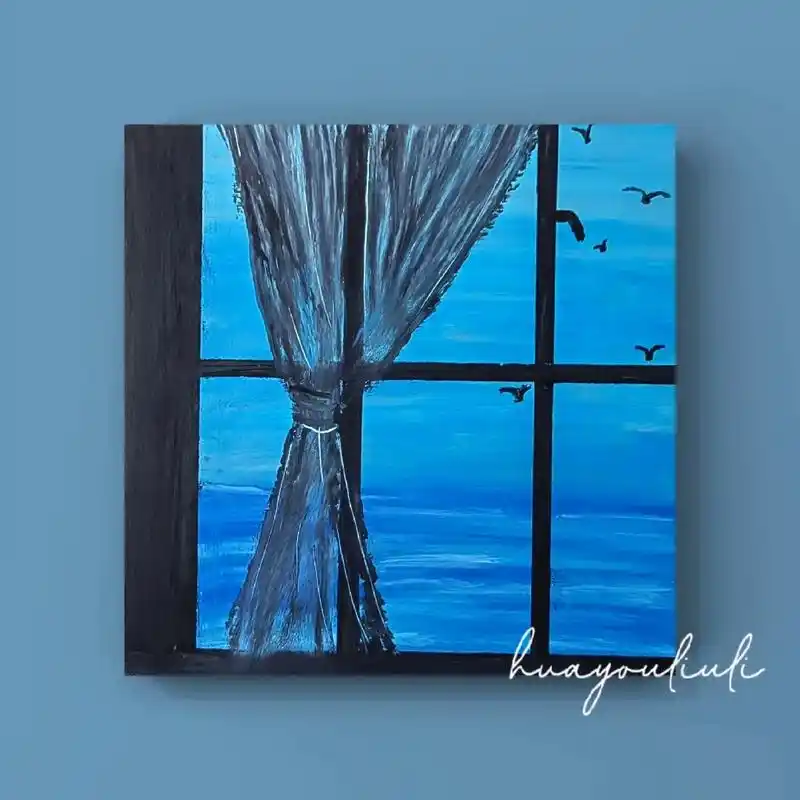 油画棒风景画·窗外|简单新手详细教程.色系颜色:经典色系:灰 - 抖音