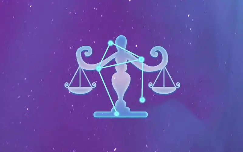 天秤座星空背景创意设计插画