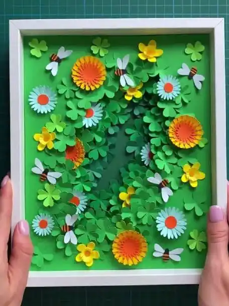 治愈的纸艺拼贴画    来源:造梦纸艺#手工#美术生都关注的微博视频