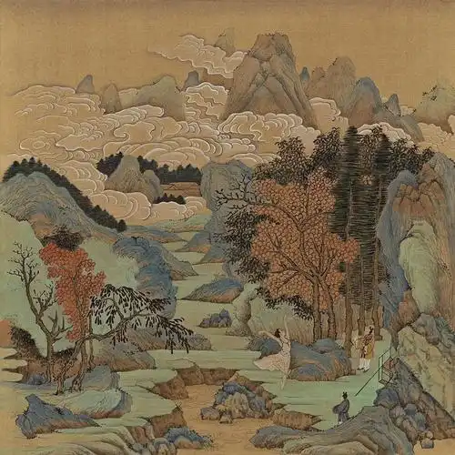 专心复制古书画12年,他竟然把"蓝胖子,时光机"放进古画里,场面堪比