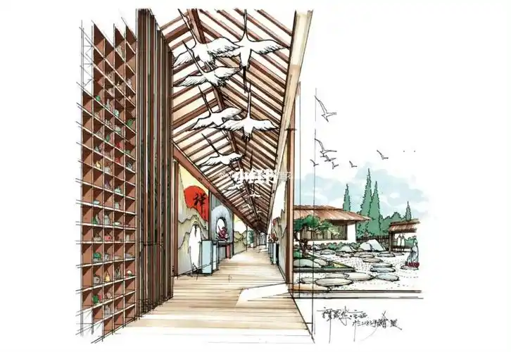 室内考研快题手绘效果图篇中式茶室