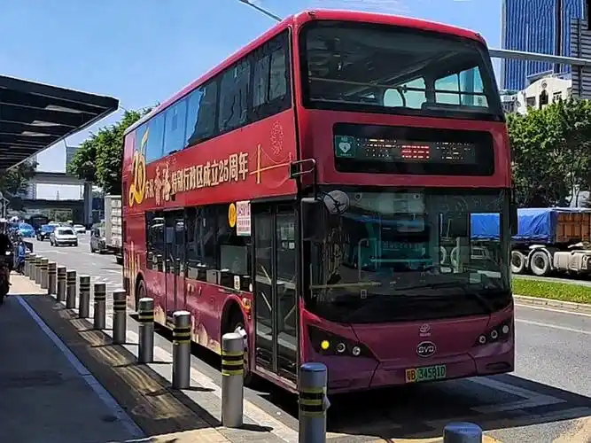 深圳公交深圳m191路原旅游观光1路香港回归25周年主题车比亚迪byd6100