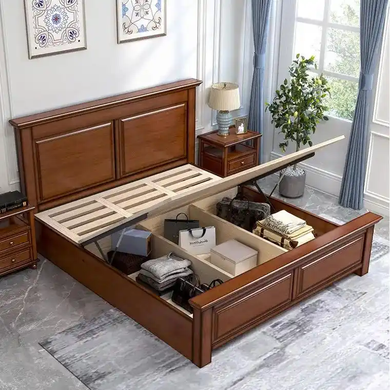 美式乡村全实木床简约乡村复古主卧家具高箱储物1.5米 - 抖音