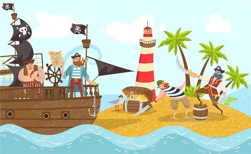 海盗船上的海盗卡通图片