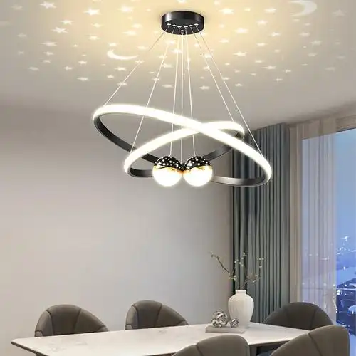 顾家照明客厅灯吊灯简约现代北欧轻奢创意网红餐厅灯满天星吊线灯玄关