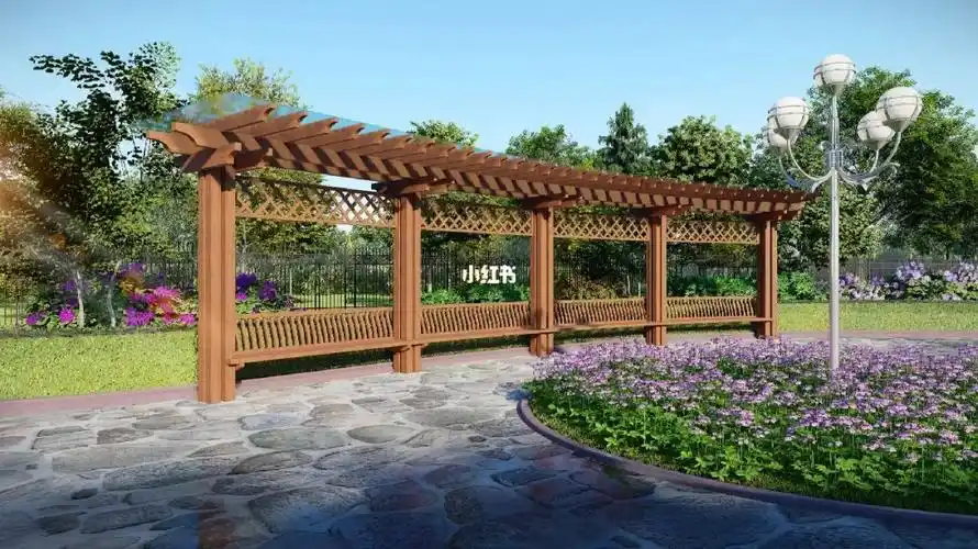 弧形廊架效果图