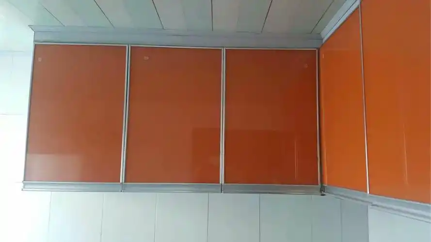 橱柜闪电客定做晶钢钢化玻璃灶台定制整体厨柜板订做精钢对开 9811