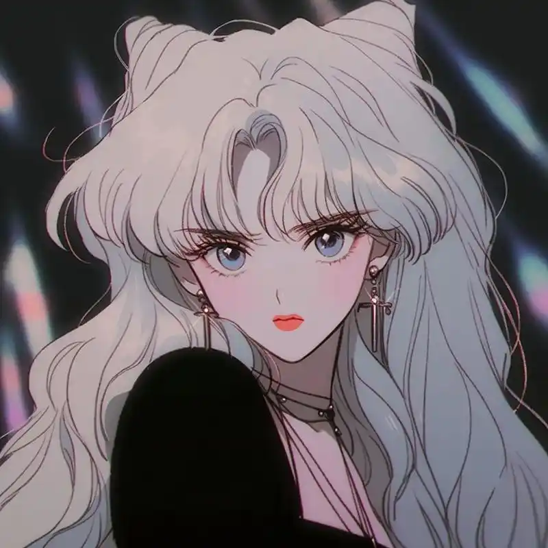 每一天都有一个小美好~银发猫耳女孩#旧漫头像 #女生头像 # - 抖音