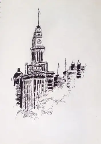 钢笔速写练习@巜写意上海》.