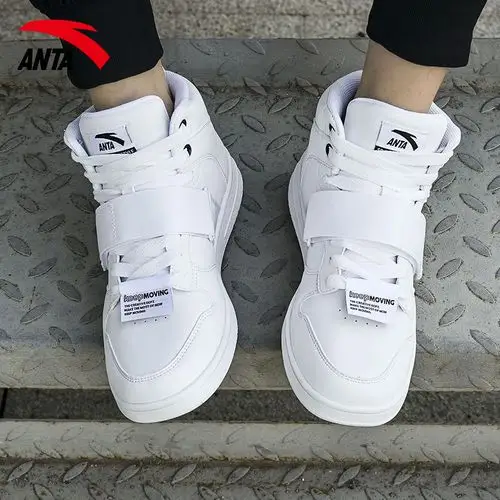 安踏高帮板鞋男鞋春季2020新款秋季官方正品运动白色休闲鞋子男潮