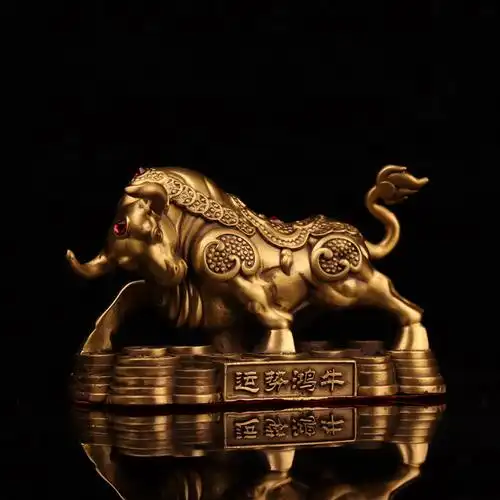 纯铜牛摆件牛气冲天运势如虹牛财源滚滚牛旺市牛金牛礼品