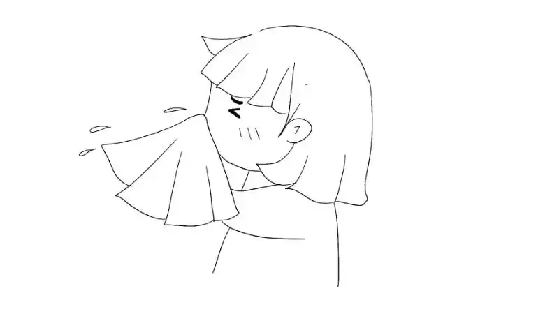 67感冒的小女生简笔画