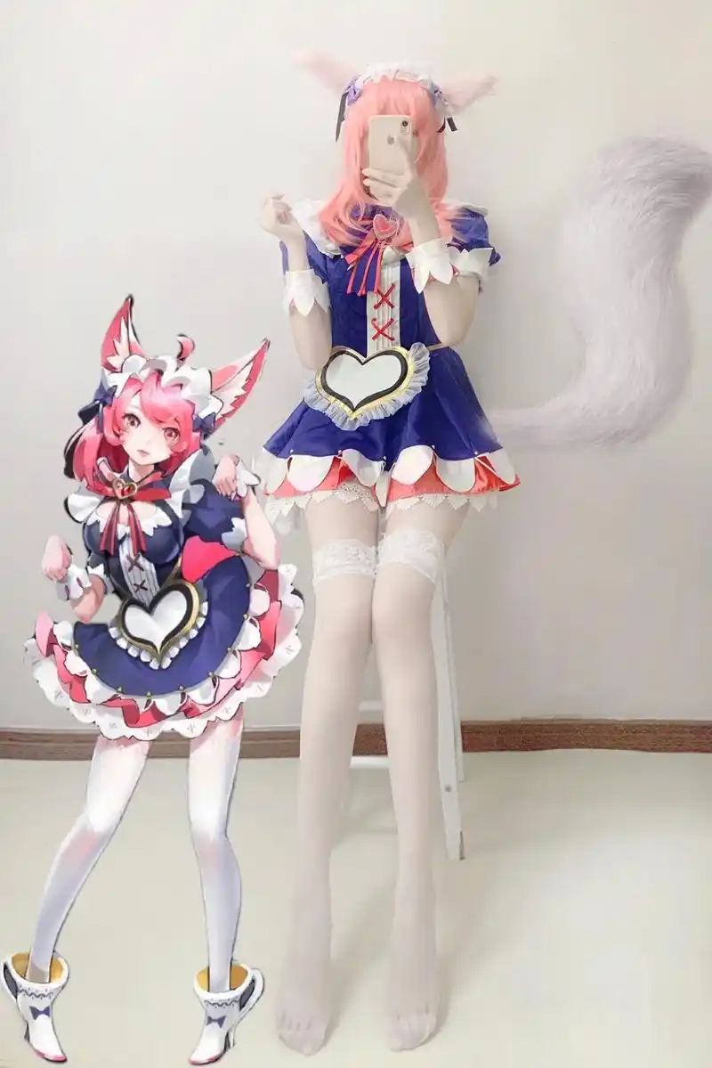 干啥啥不行 蹲草嘎嘎赢 #妲己cos #妲己女仆咖啡cos  - 抖音