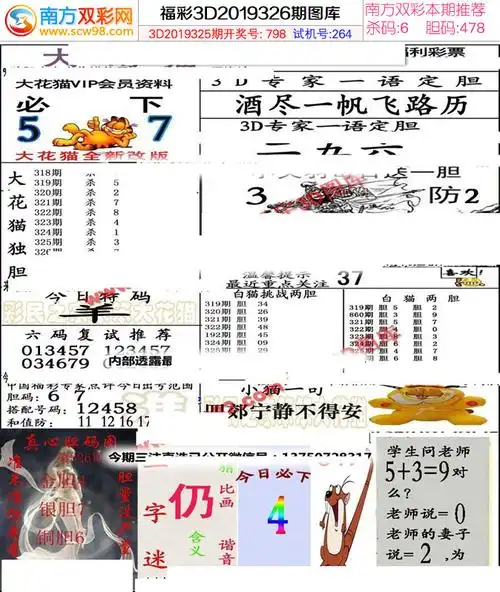 3d326期福彩3d大花猫1