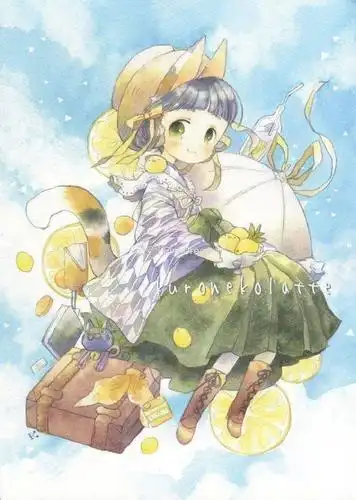 日本插画师水彩少女素材