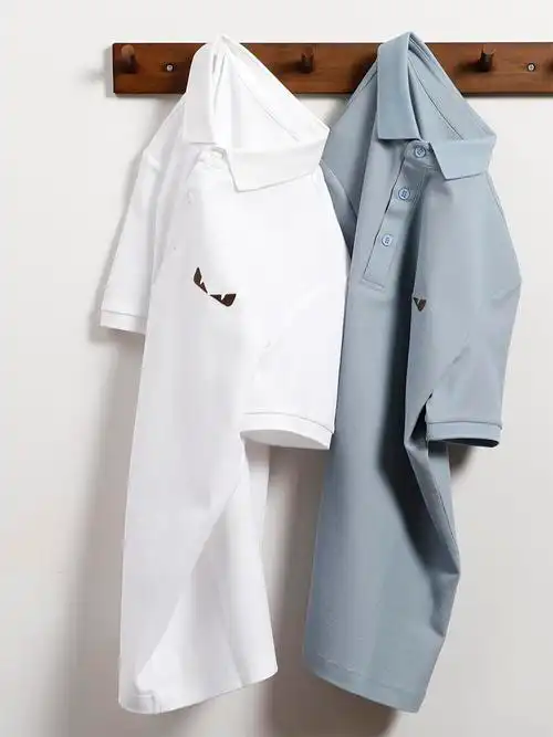 简约商务休闲高端pima纯棉珠地男士夏季浅色t恤