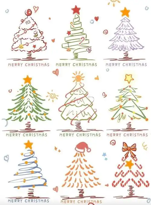 极简笔画圣诞树909090 design by 哈哈haha