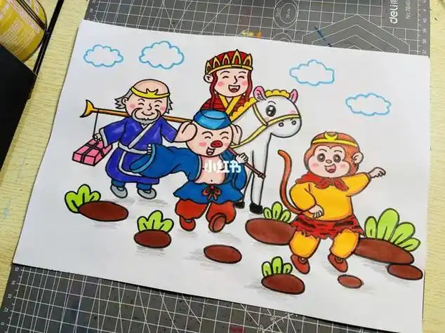 四人怎么画唐僧师徒简笔画简单易画彩色《西游记》人物简笔画西游记
