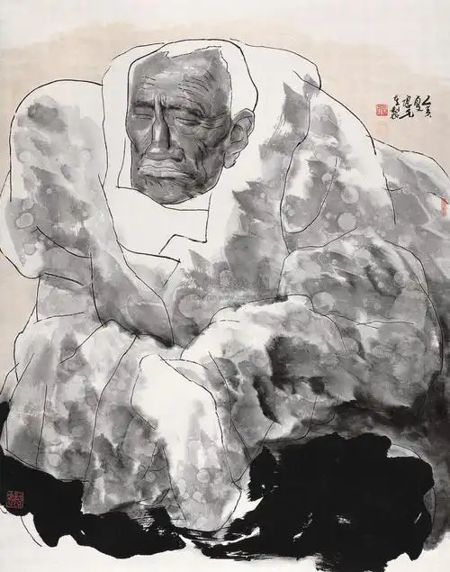 0542 父亲 设色纸本