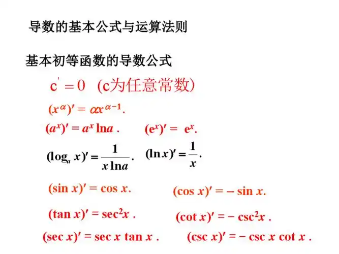 高等数学导数公式大全