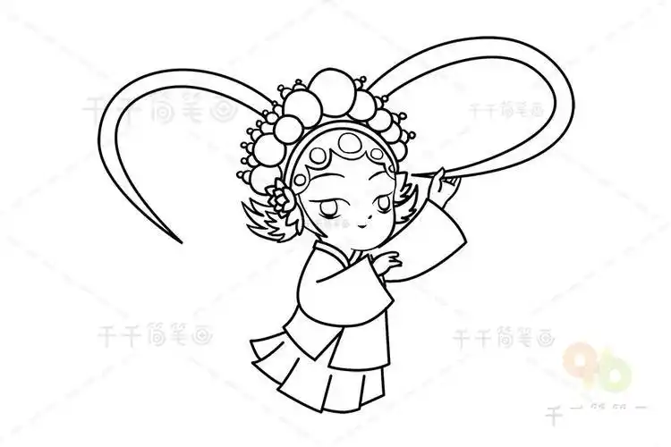 戏曲花旦简笔画