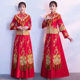 货通天下公主嫁衣流苏龙凤褂孕妇秀禾服新款新娘结婚礼服回门宴会