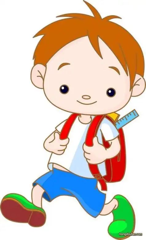 简笔画卡通上学的小人