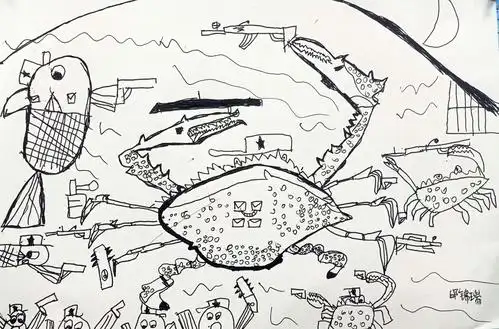 周六12点三年级《图片写生——龙虾螃蟹》