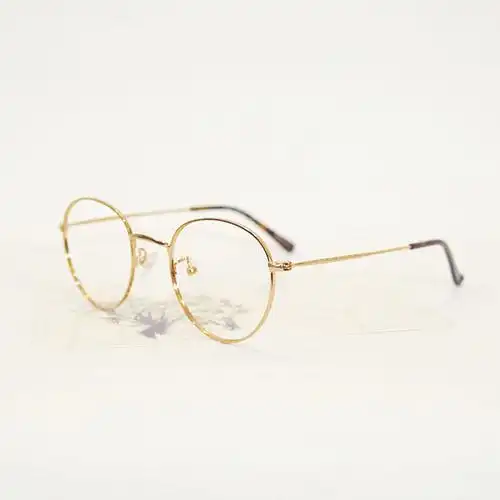 kedu家高质韩国金丝眼镜男女情侣款日系小清新复古圆金属全框眼镜