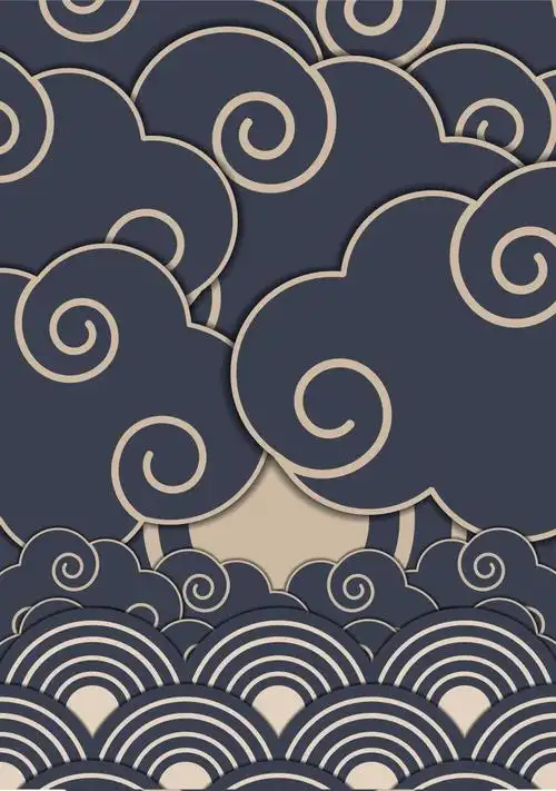 日本模式设计矢量eps10墙壁壁画