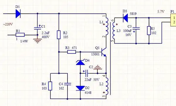 电路图(如果看不清,可以点大图): 一种是带光耦的,一种是单管13003的