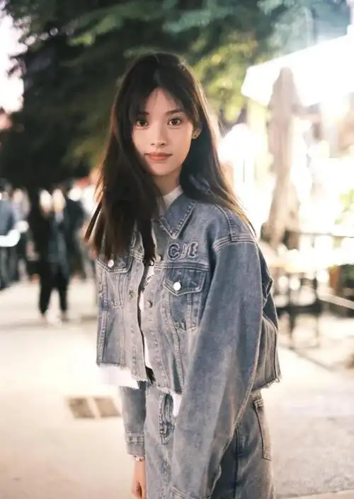 张艺上毛绒碎花短裙写真