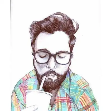 欧美胡子大叔喝饮料头像一个有胡子的大叔喝饮料的头像