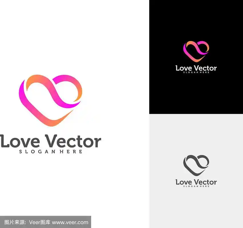 爱心创意标志概念抽象