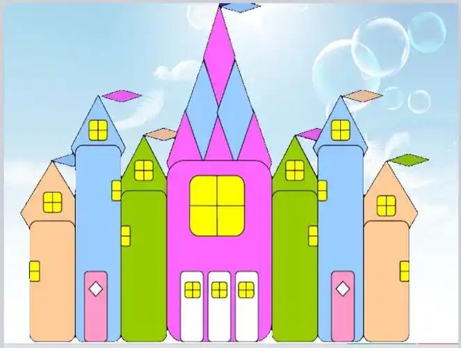 读者活动几何形中的创意画