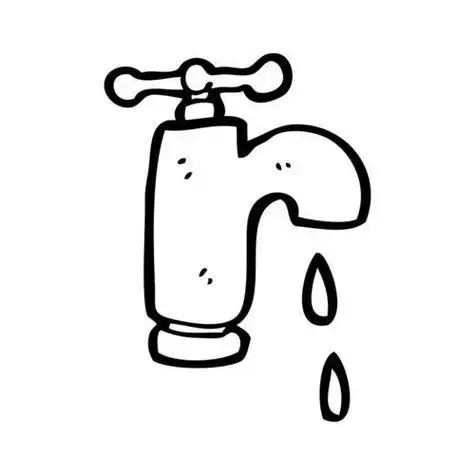 简笔画正在滴水的水龙头