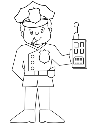 police officer coloring book page