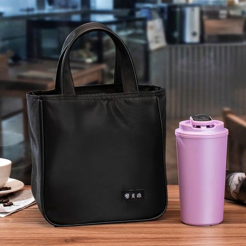 默然诺尔日式牛津布加厚耐脏防水便当包便当袋上班族手提饭盒袋带饭手