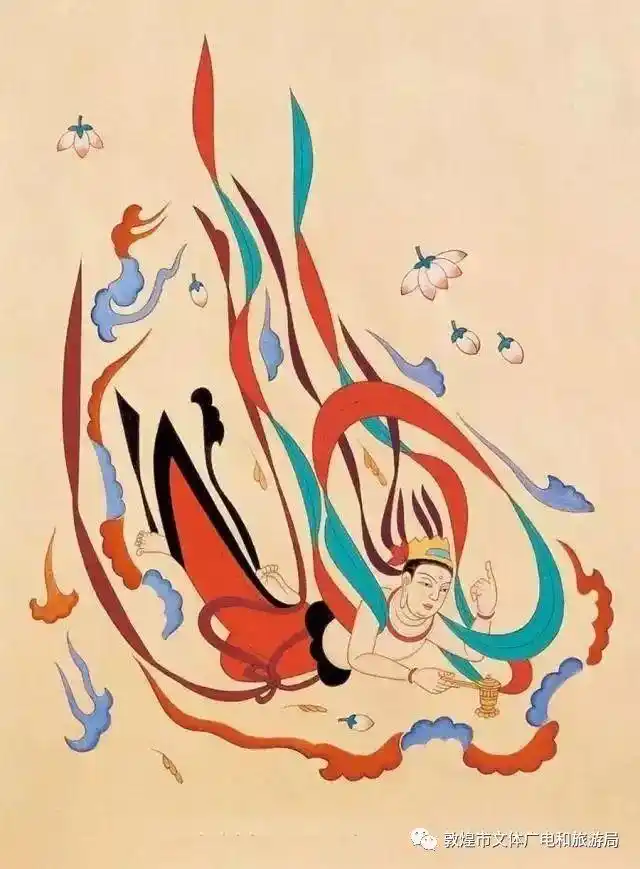 莫高窟407 窟 隋代飞天藏经洞:莫高窟藏经洞是中国考古史上的一次非常