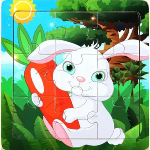 图强【4片装】木质幼儿早教拼图宝宝木制卡通动物益智拼图儿童玩具