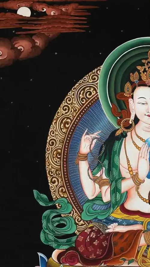 收藏级·四臂观音菩萨唐卡_网易订阅