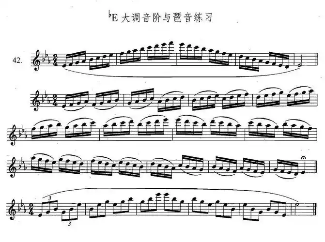 [萨克斯谱] 萨克斯练习曲合集(3—42)降e大调音阶与琶音练习