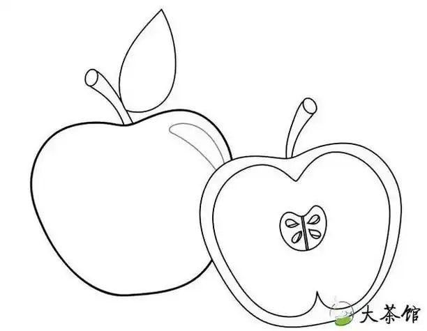 切开的苹果简笔画图片苹果切面简笔画颜色切开的苹果简笔画图片切开的
