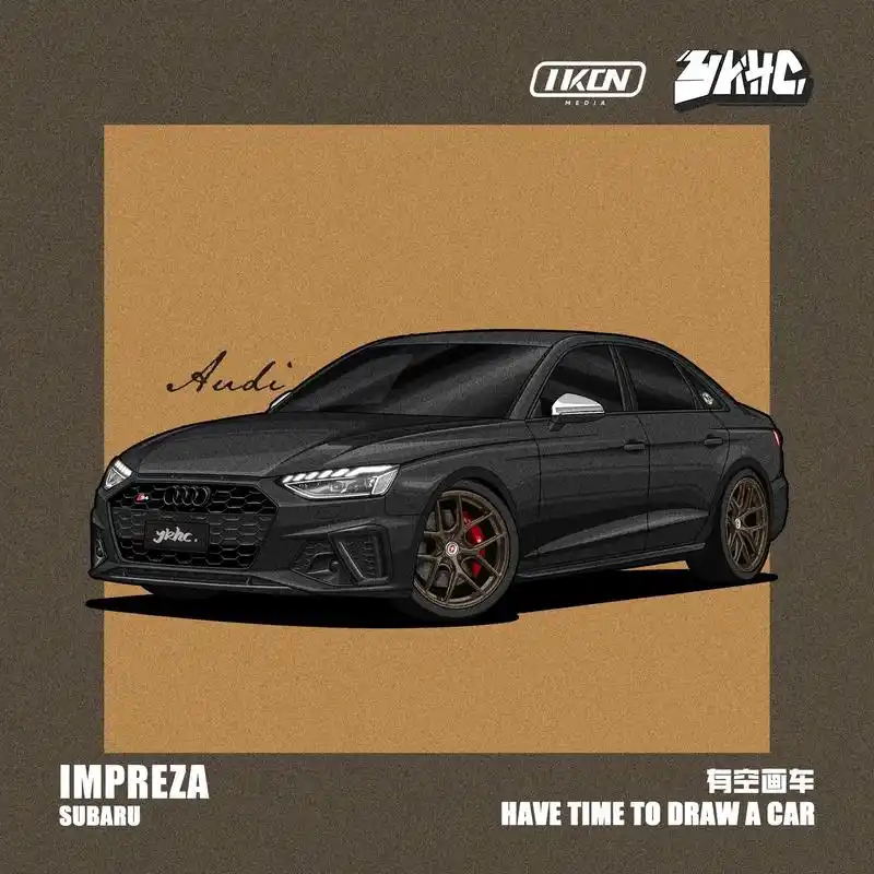 奥迪s4手绘.#改装车 #有空画车 #汽车壁纸 #改装车文化 - 抖音