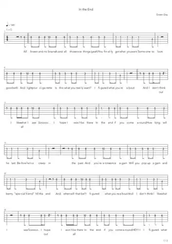 greendayintheend吉他谱