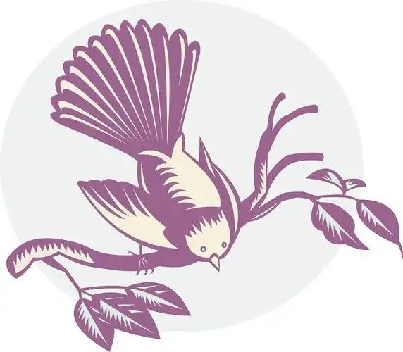 新西兰扇形树枝上的鸟设计元素素材免费下载(图片编号:3492930)-六