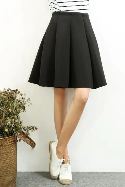 韩版八片拼接太空棉中长款半身裙