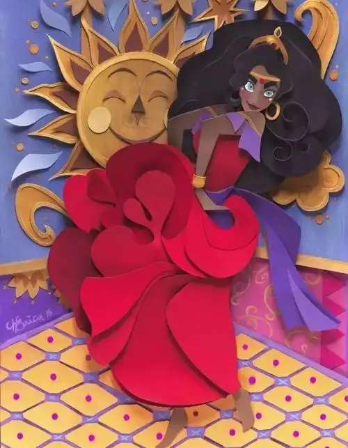 迪士尼公主剪纸换装 手工剪纸图片大全简单-普车都