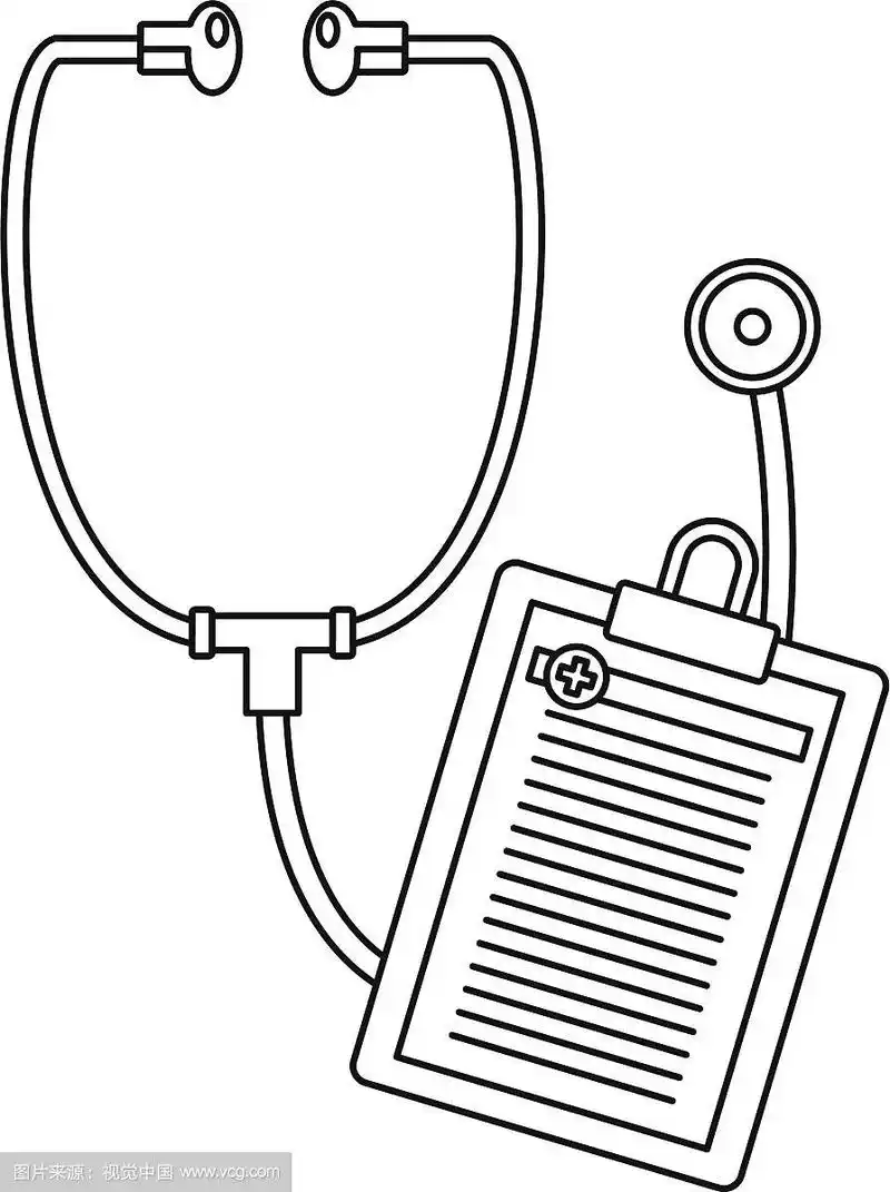 听诊器医疗图标轮廓风格